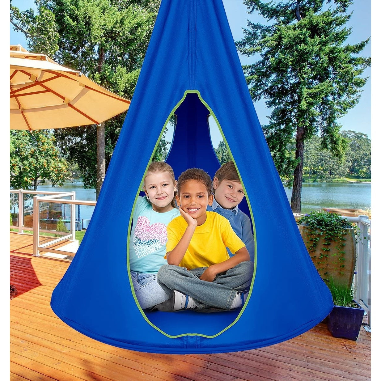 Kids Nest Swing Chair Nook Hanging Seat Hammock for Indoor Outdoor U Overstock