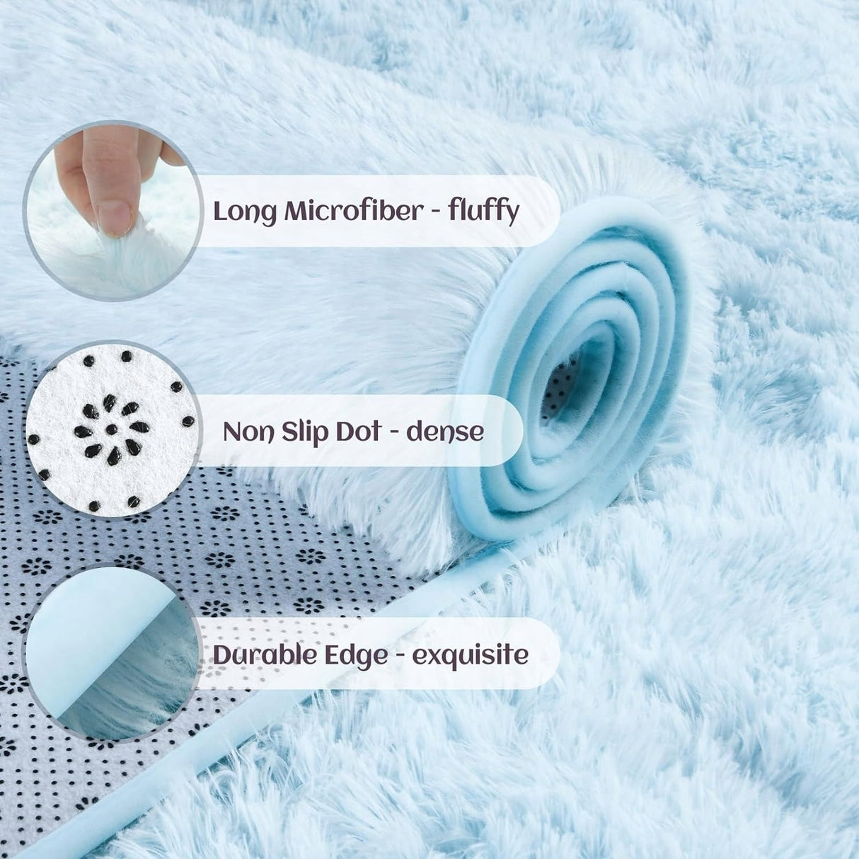 Nursery Decor Area Rug Fuzzy Carpet for Kids Children Play Mat