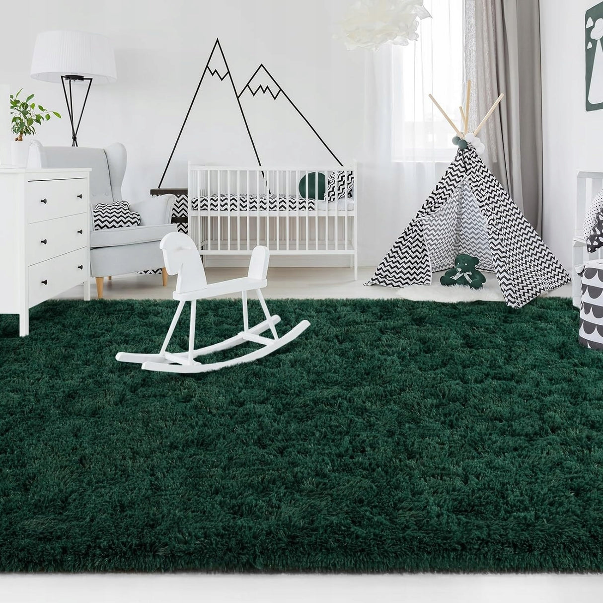 Nursery Decor Area Rug Fuzzy Carpet for Kids Children Play Mat