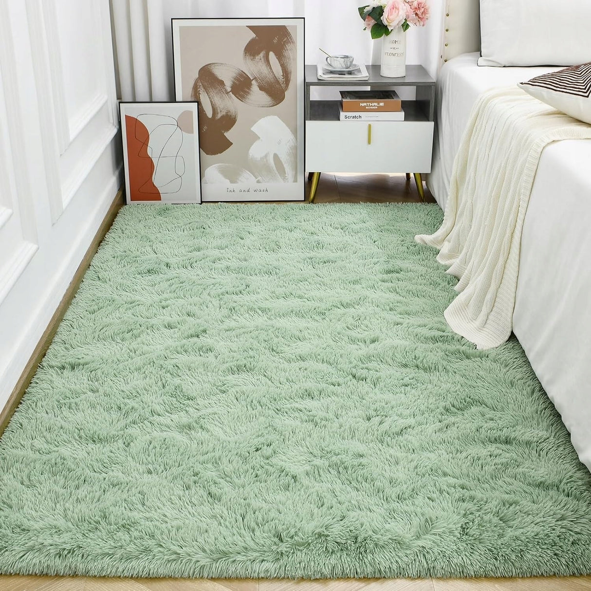 Nursery Decor Area Rug Fuzzy Carpet for Kids Children Play Mat