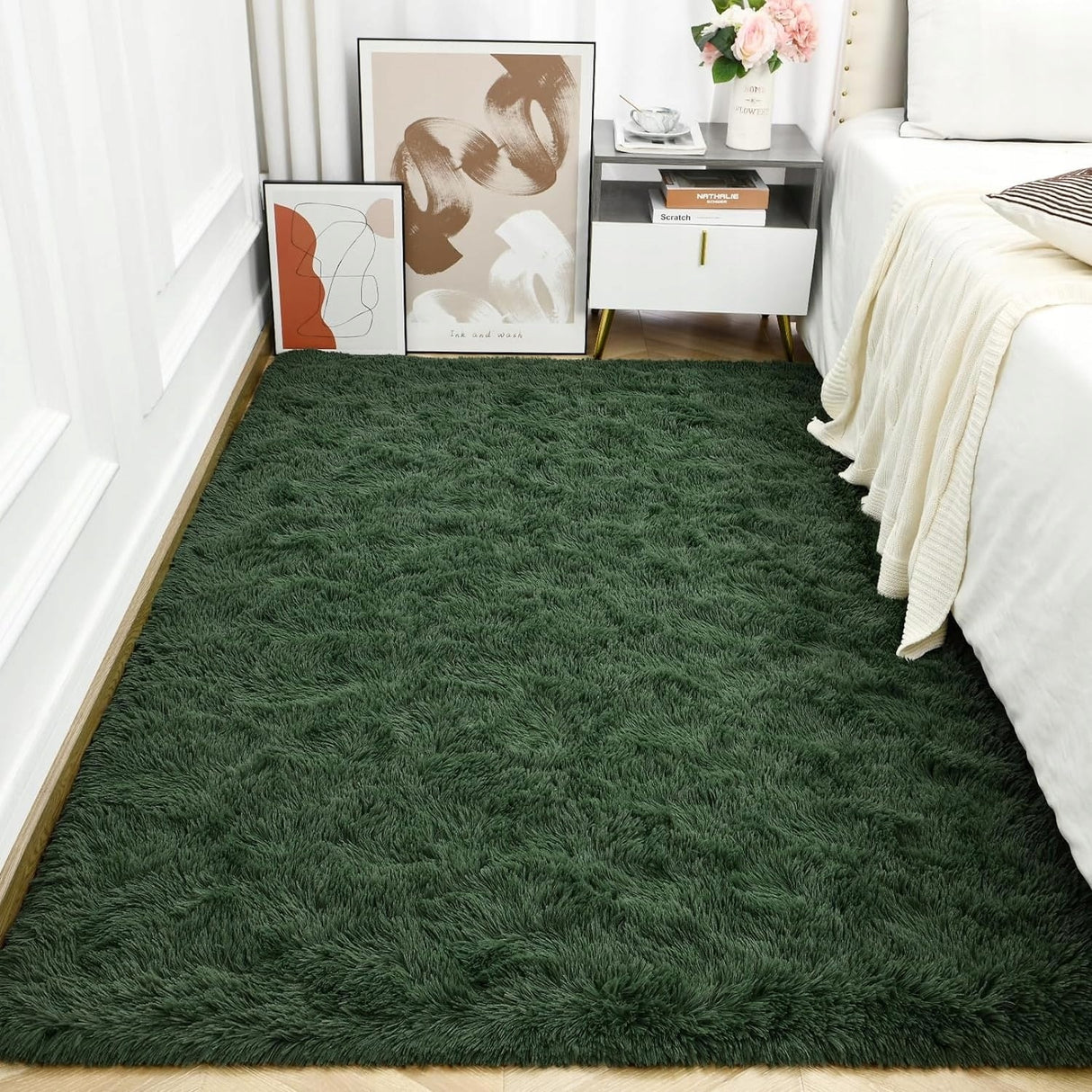 Nursery Decor Area Rug Fuzzy Carpet for Kids Children Play Mat