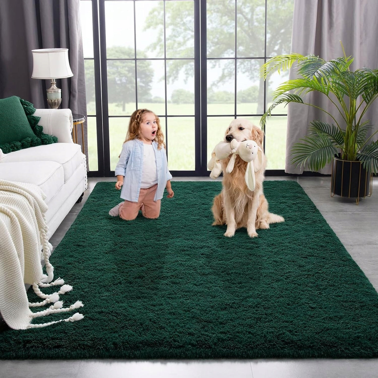 Nursery Decor Area Rug Fuzzy Carpet for Kids Children Play Mat