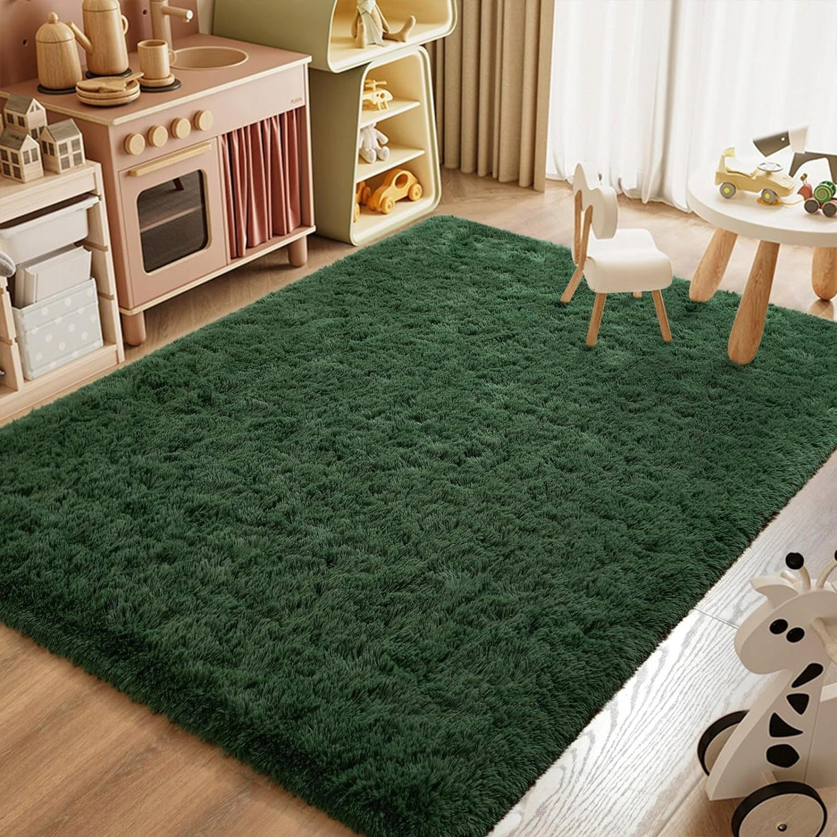 Nursery Decor Area Rug Fuzzy Carpet for Kids Children Play Mat
