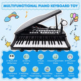 Kids Piano Keyboard Toy Musical Instrument w/ Stool & Microphone