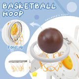 Kids Playground Climber Freestanding Slide Playset with Basketball Hoop Play Combination for Babies Indoor & Outdoor