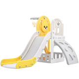 Kids Playground Climber Freestanding Slide Playset with Basketball Hoop Play Combination for Babies Indoor & Outdoor