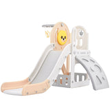 Kids Playground Climber Freestanding Slide Playset with Basketball Hoop Play Combination for Babies Indoor & Outdoor