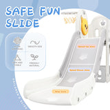 Kids Playground Climber Freestanding Slide Playset with Basketball Hoop Play Combination for Babies Indoor & Outdoor
