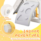 Kids Playground Climber Freestanding Slide Playset with Basketball Hoop Play Combination for Babies Indoor & Outdoor