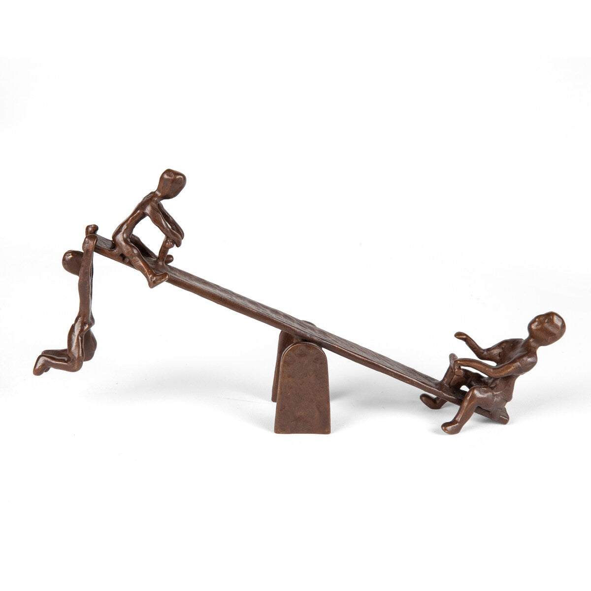 Kids Playing on See Saw Cast Bronze Sculpture