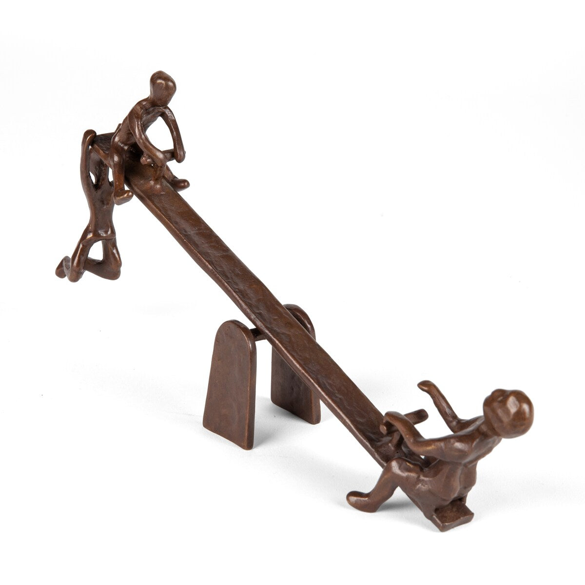 Kids Playing on See Saw Cast Bronze Sculpture