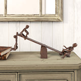 Kids Playing on See Saw Cast Bronze Sculpture
