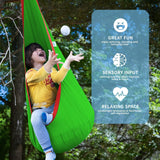 Kids Pod Hanging Swing Seat Hammock,Cotton Child Swing Hammock Chair for Indoor and Outdoor use,Green and Yellow
