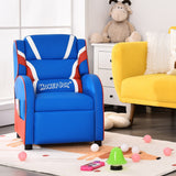 Kids Recliner Chair Gaming Sofa PU Leather Armchair w/Side Pockets Blue