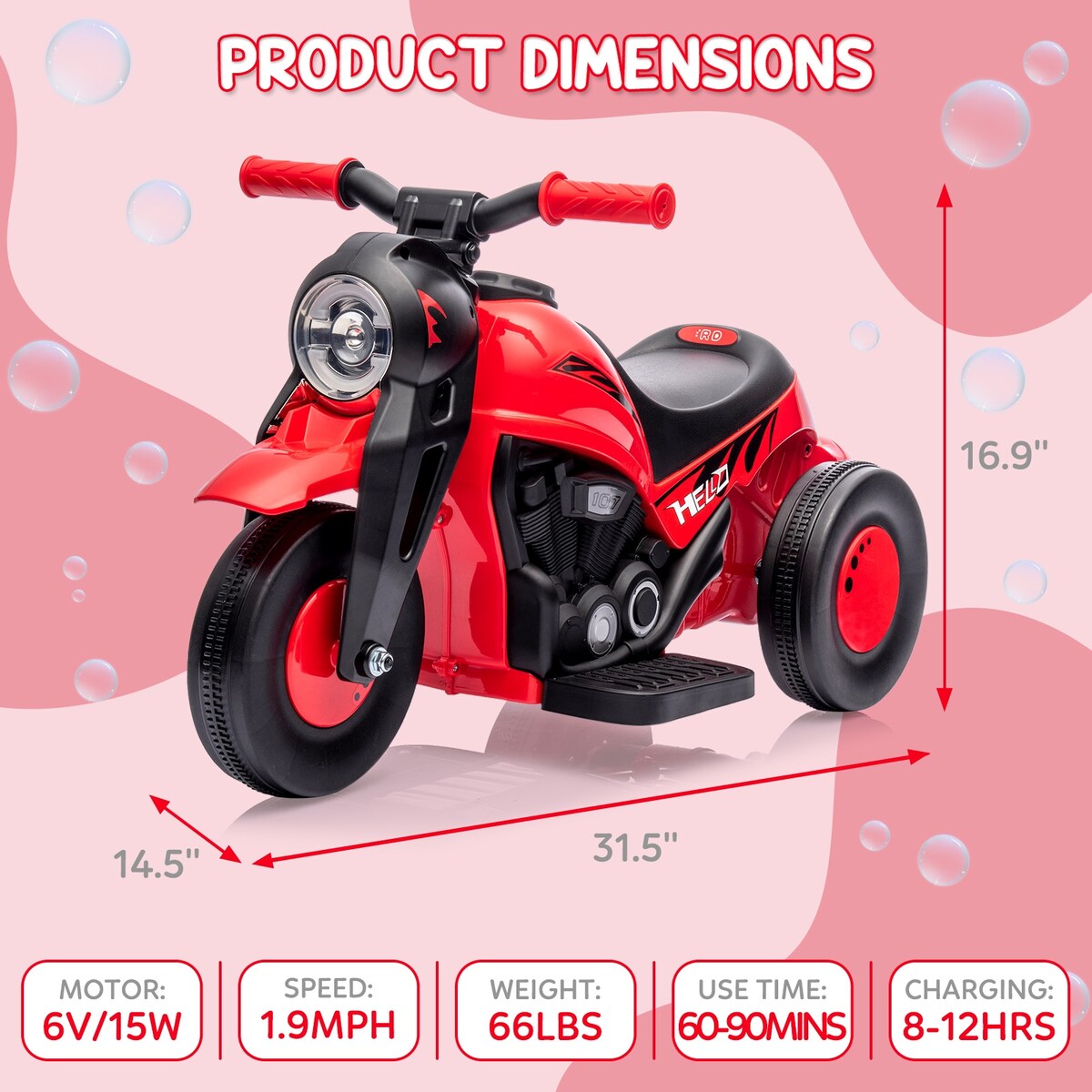 Kids Ride on Bubble Motorcycle