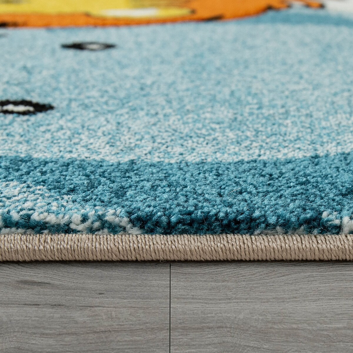 Kids Room Rug Cute Zoo Animals Jungle in 3D Effect for Nursery