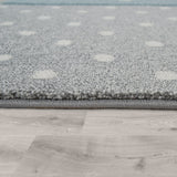 Kids Rug for Nursery Checkered with Stars in Pastel Colors