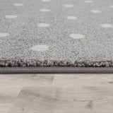 Kids Rug for Nursery Checkered with Stars in Pastel Colors