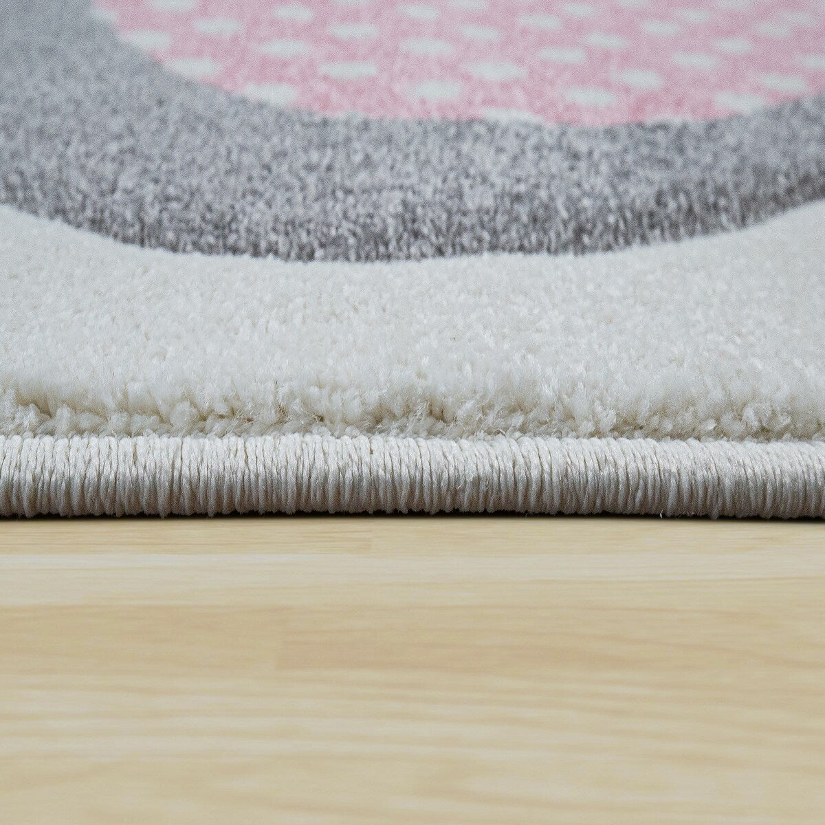 Kids Rug for Nursery Cute Animals in Cream Pastel Colors