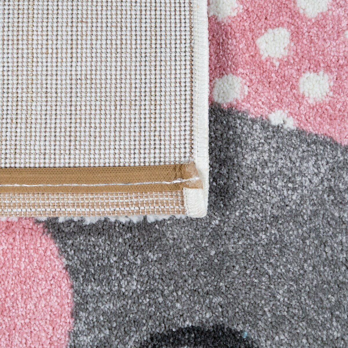 Kids Rug for Nursery Cute Animals in Cream Pastel Colors
