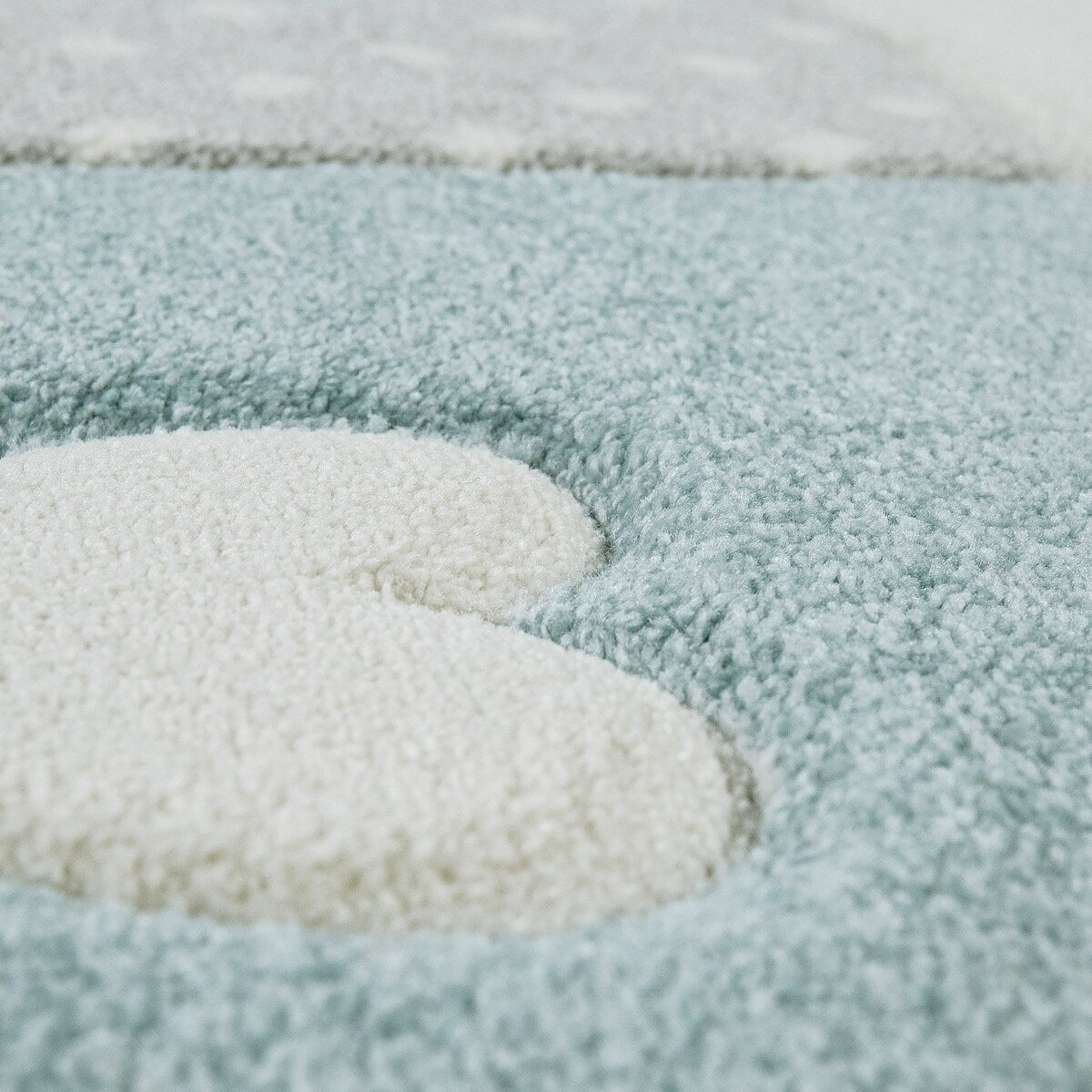 Kids Rug for Nursery with Dots Hearts And Stars In Pastel Colors