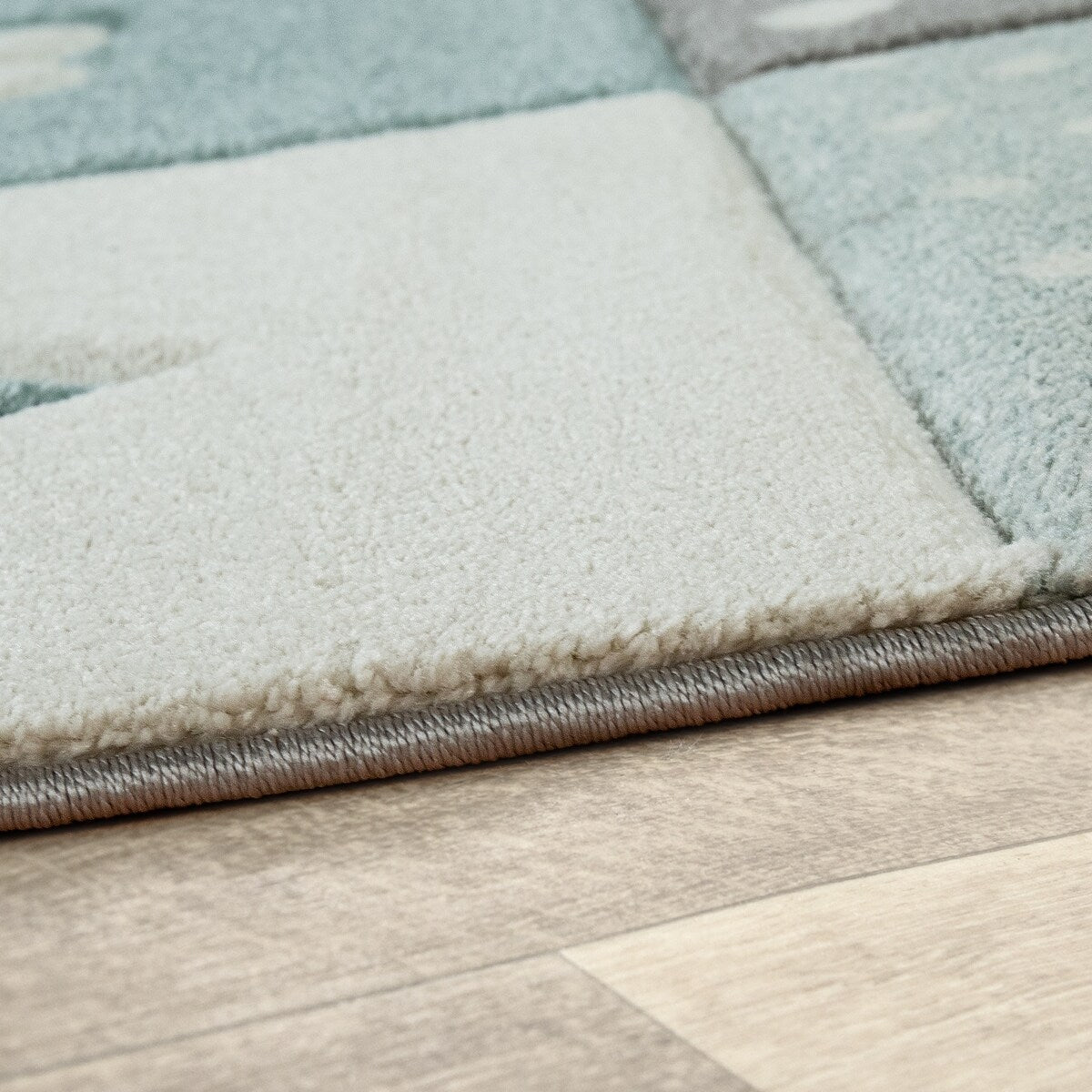 Kids Rug for Nursery with Dots Hearts And Stars In Pastel Colors