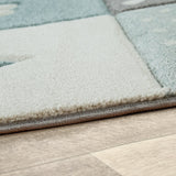 Kids Rug for Nursery with Dots Hearts And Stars In Pastel Colors