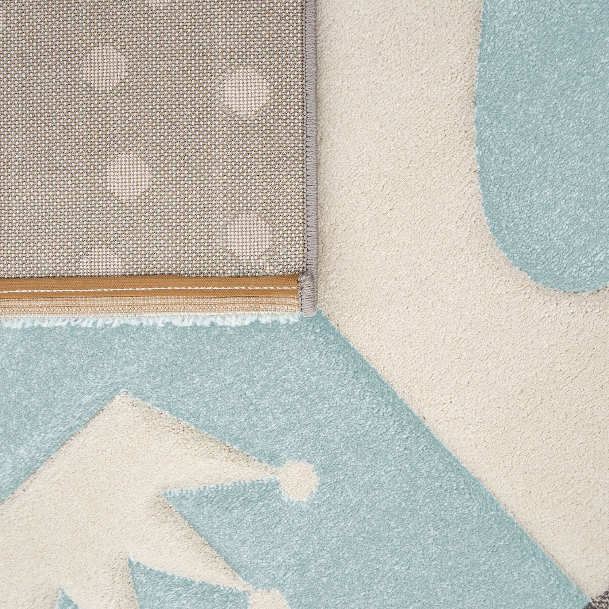 Kids Rug for Nursery with Dots Hearts And Stars In Pastel Colors