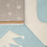 Kids Rug for Nursery with Dots Hearts And Stars In Pastel Colors