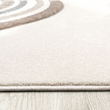 Kids Rug for Nursery with Rainbows & Hearts in Cream Pastel