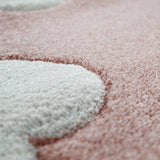 Kids Rug with Clouds in Pastel Colors for Children's Room or Nursery