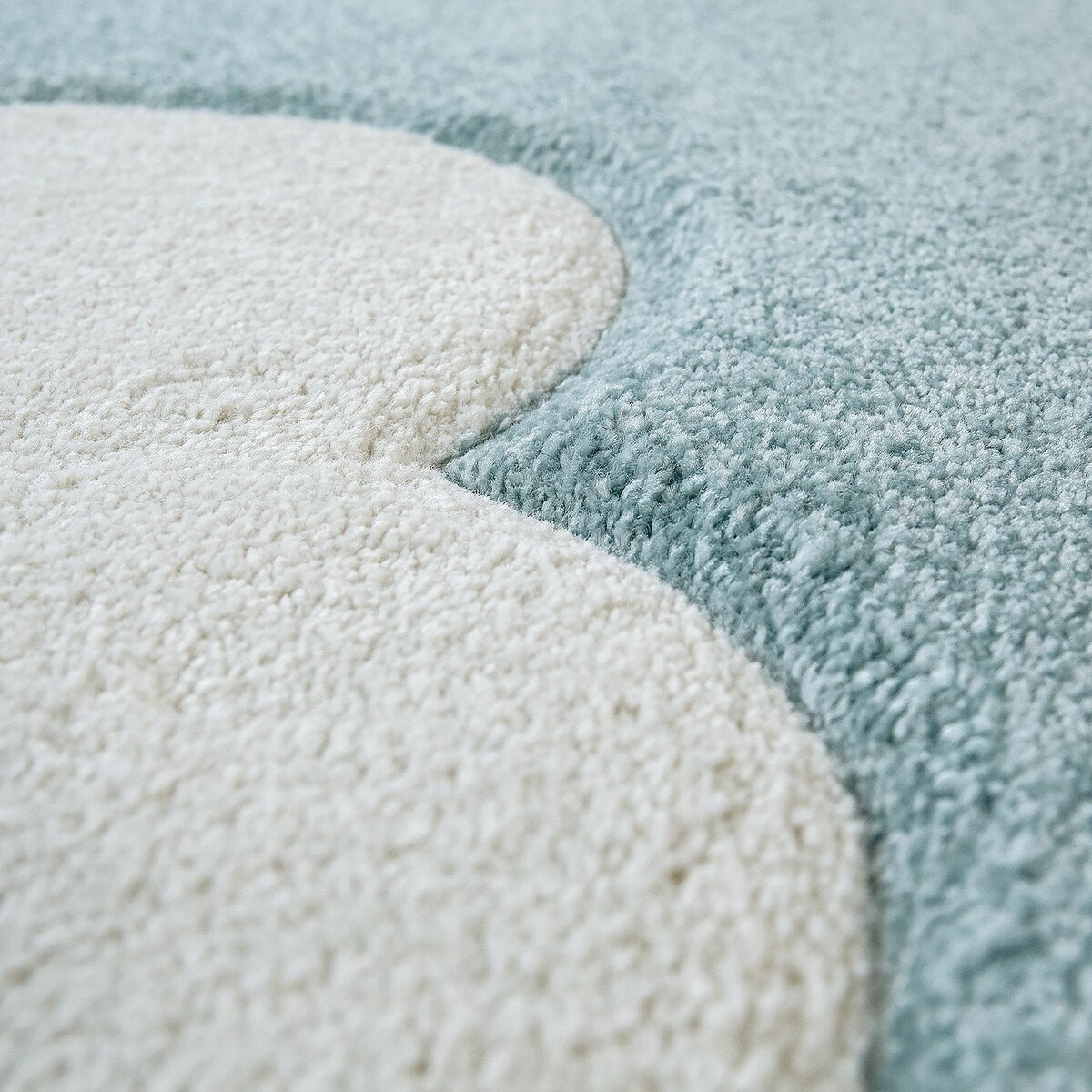 Kids Rug with Clouds in Pastel Colors for Children's Room or Nursery