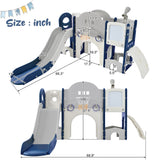 Kids Slide 9 in 1 with Ring Toss, Drawing Whiteboardl, Basketball Hoop