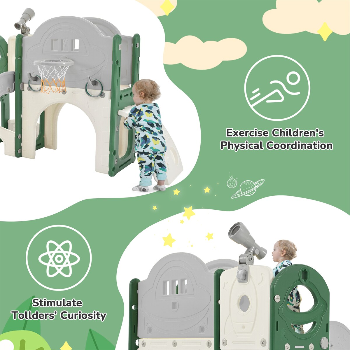 Kids Slide Playset Structure 7 in 1