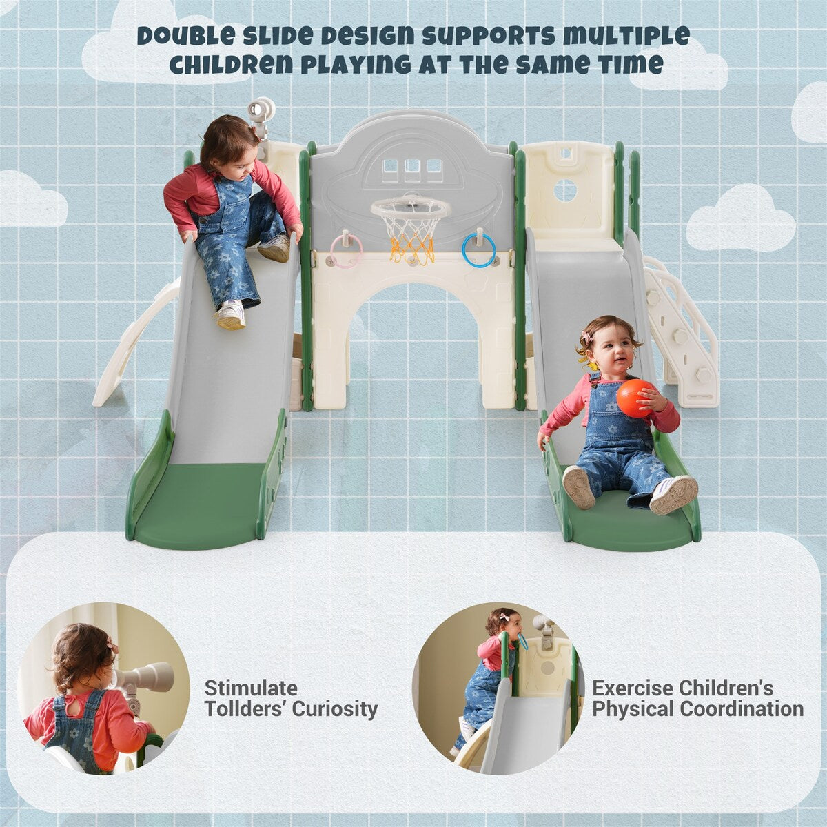 Kids Slide Playset Structure 7 in 1