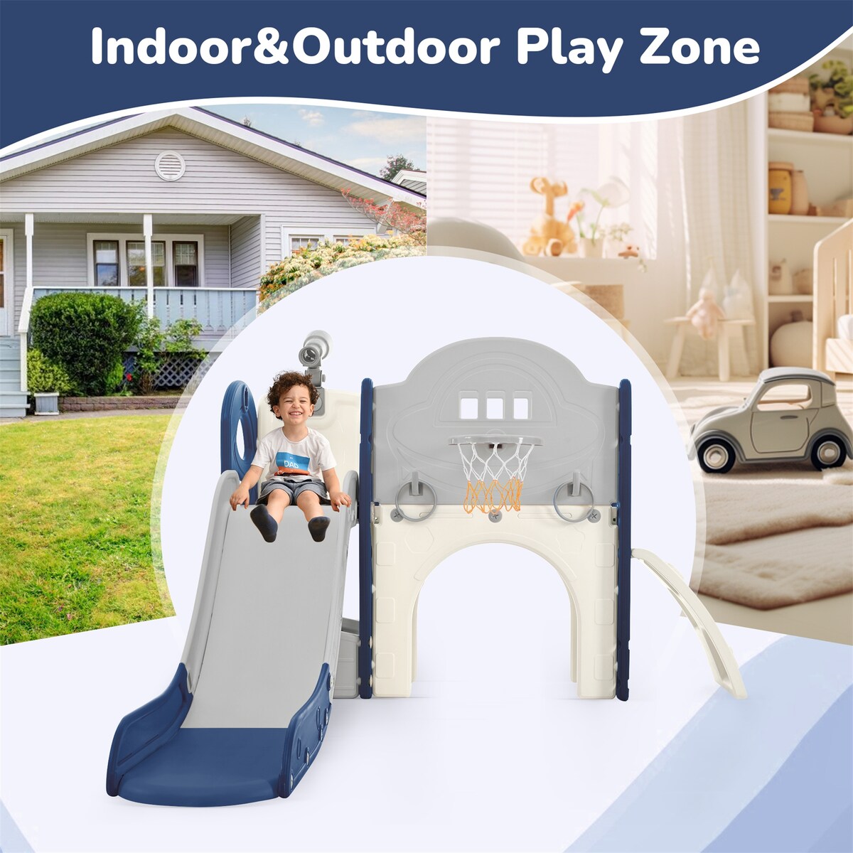 Kids Slide Playset Structure 7 in 1