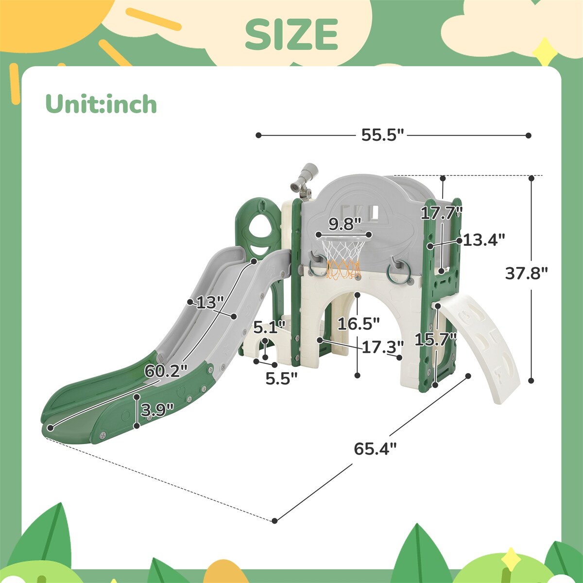 Kids Slide Playset Structure 7 in 1
