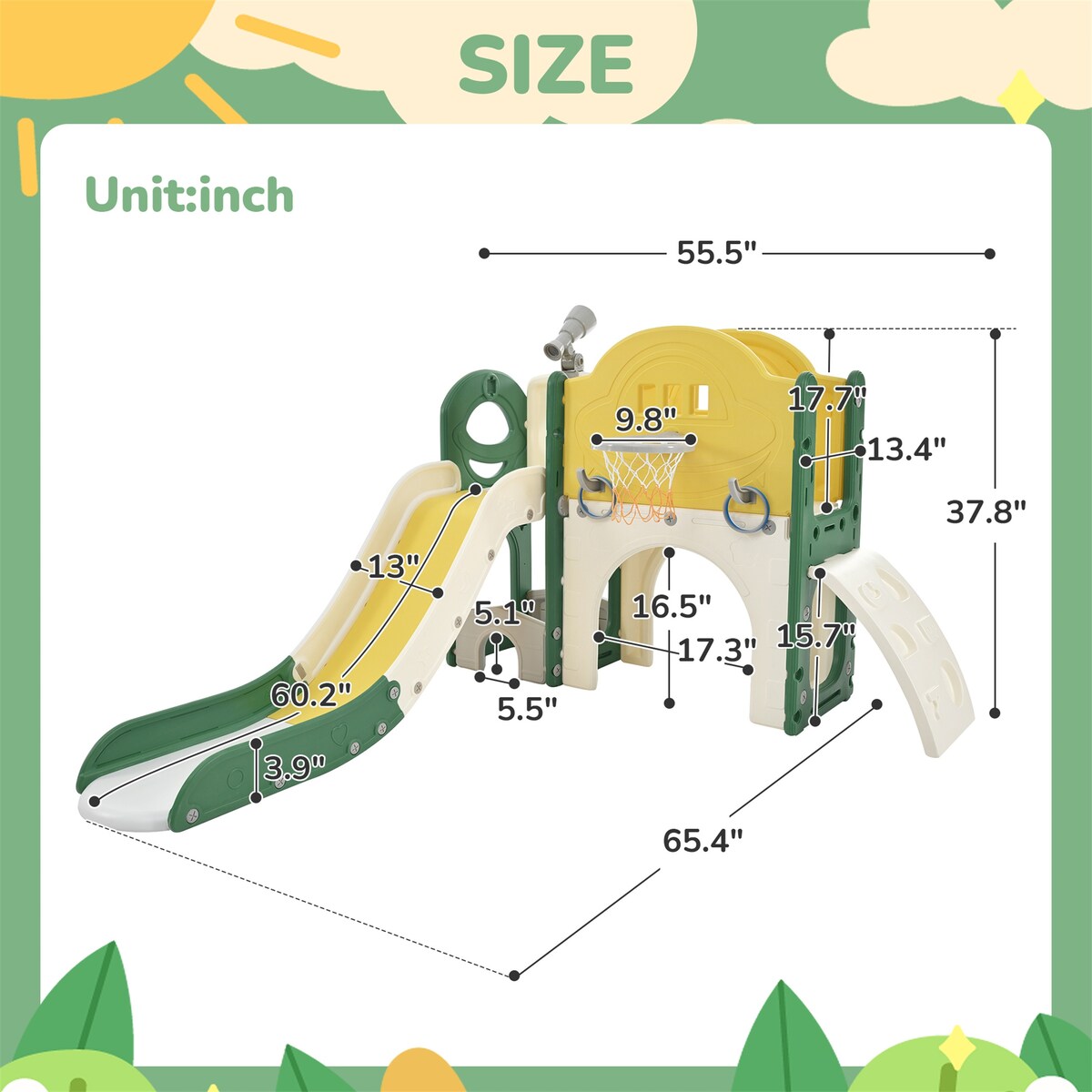 Kids Slide Playset Structure 7 in 1