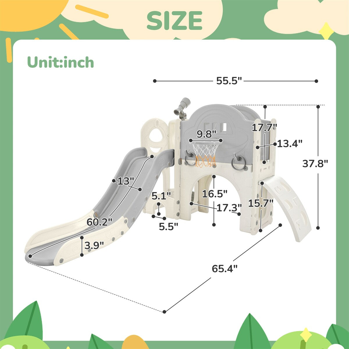 Kids Slide Playset Structure 7 in 1