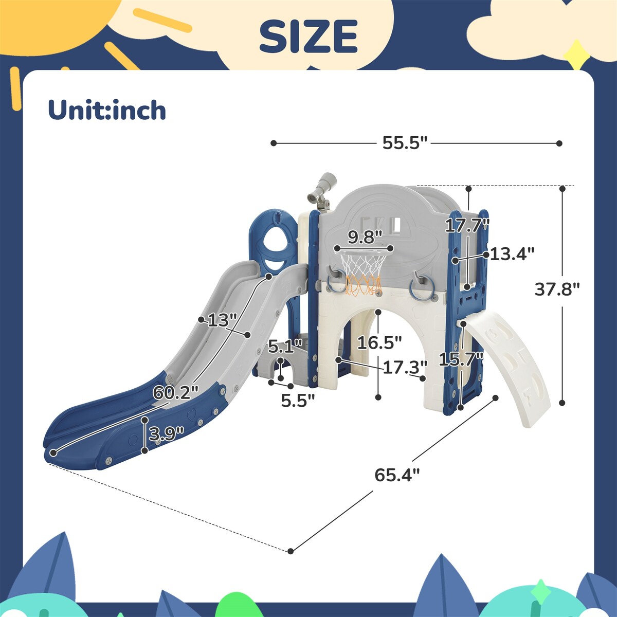 Kids Slide Playset Structure 7 in 1