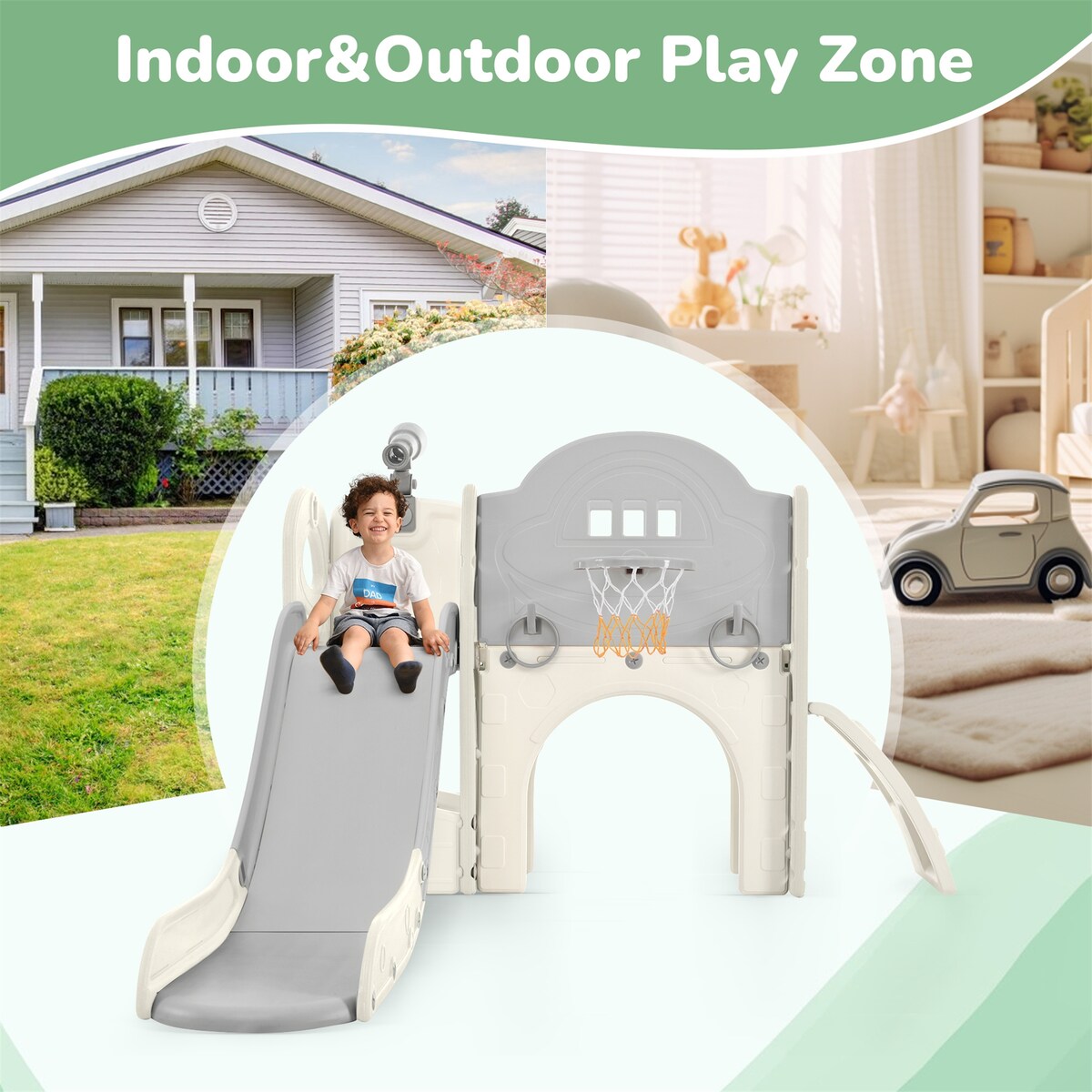 Kids Slide Playset Structure 7 in 1
