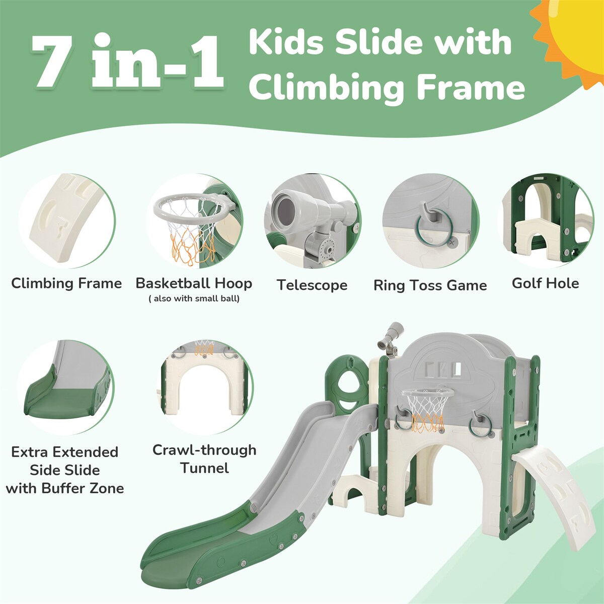 Kids Slide Playset Structure 7 in 1