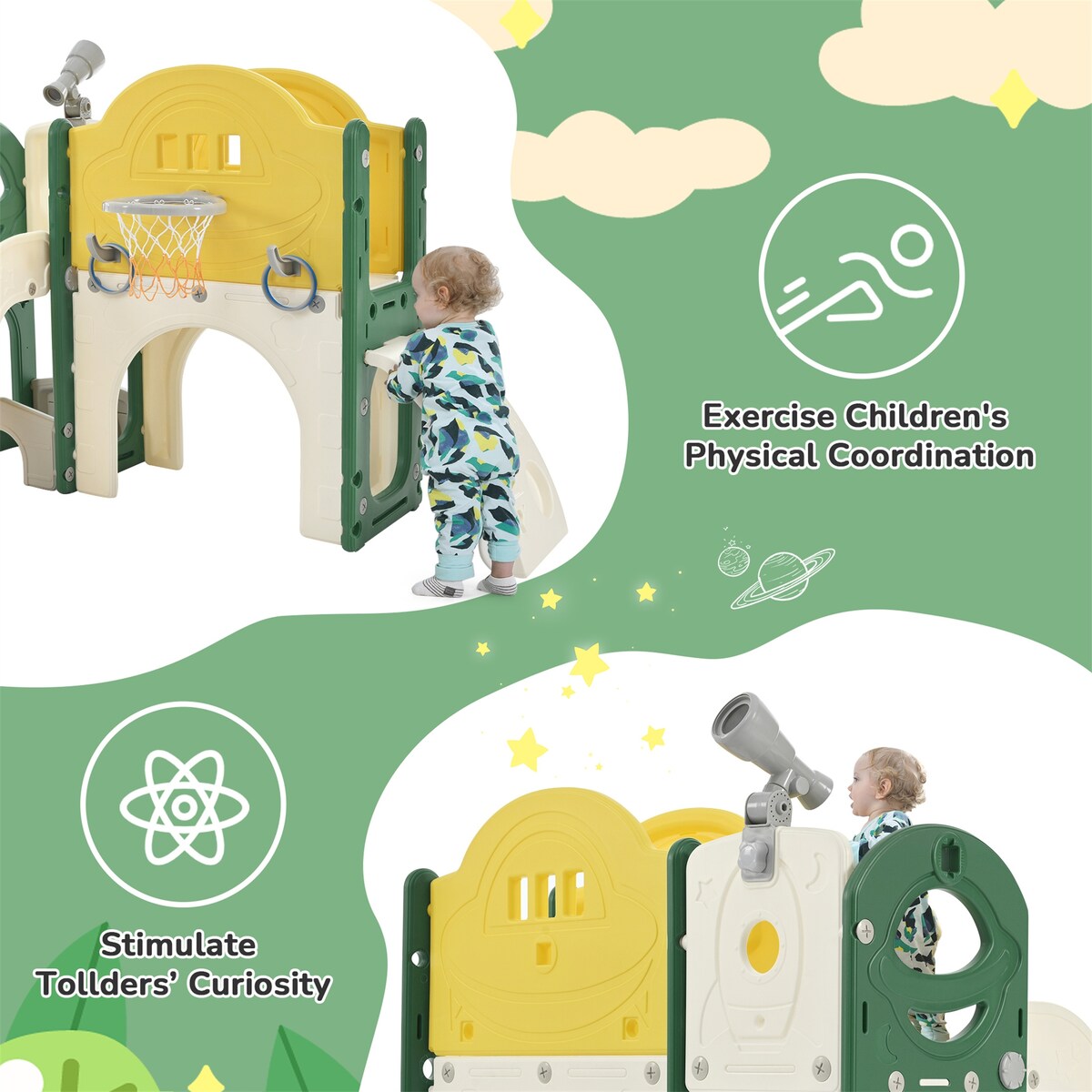 Kids Slide Playset Structure 7 in 1