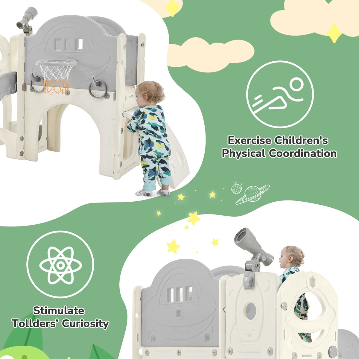 Kids Slide Playset Structure 7 in 1