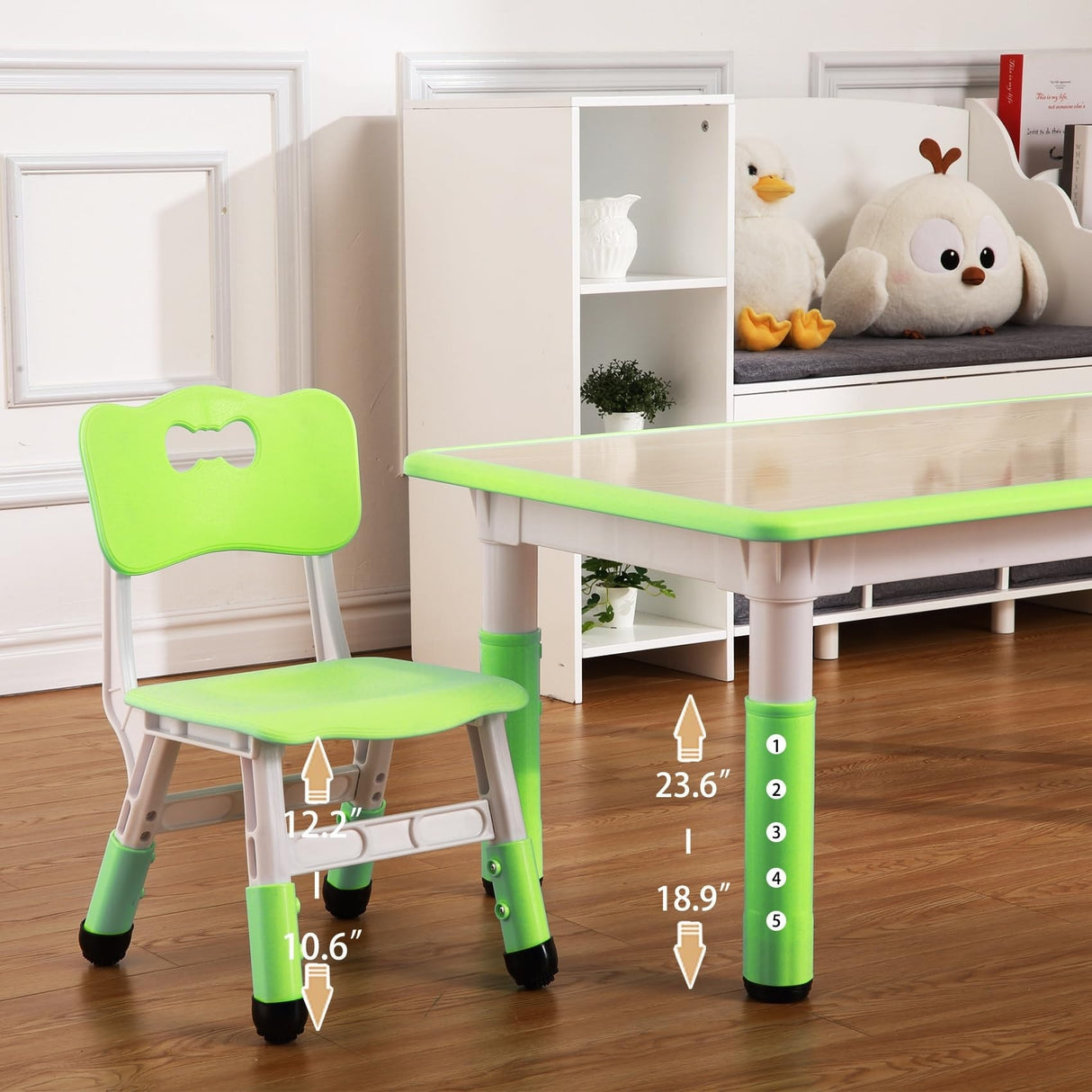 Kids Table and 6 Chair Set Activity Art Table for Classroom Daycares