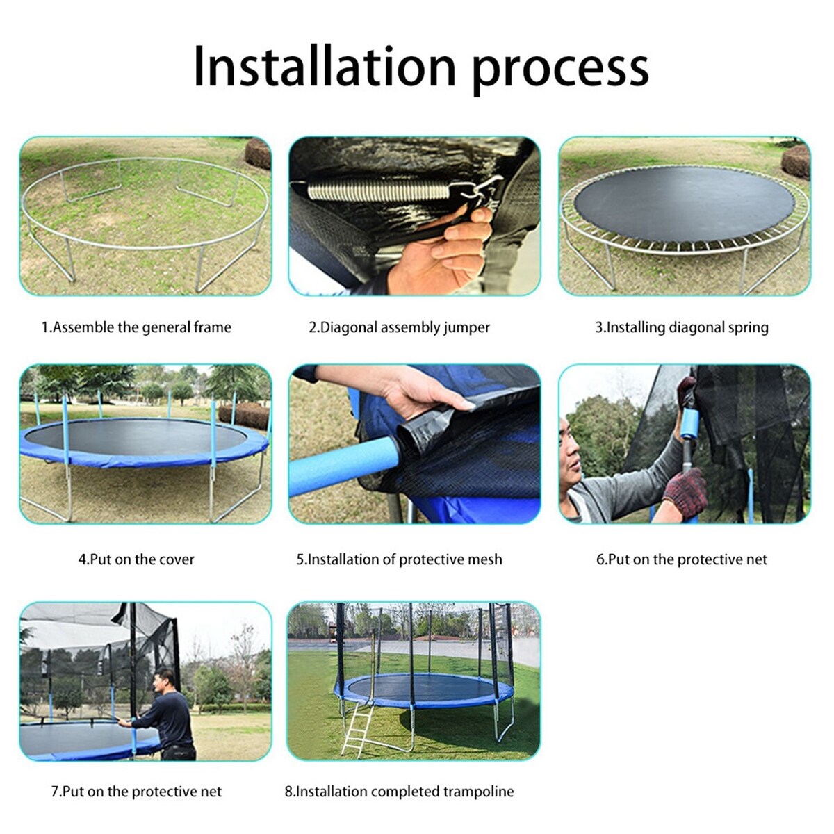 Kids Trampoline with Safety Enclosure Net - 10FT Trampoline for Toddlers Indoor and Outdoor - Parent-Child Interactive G