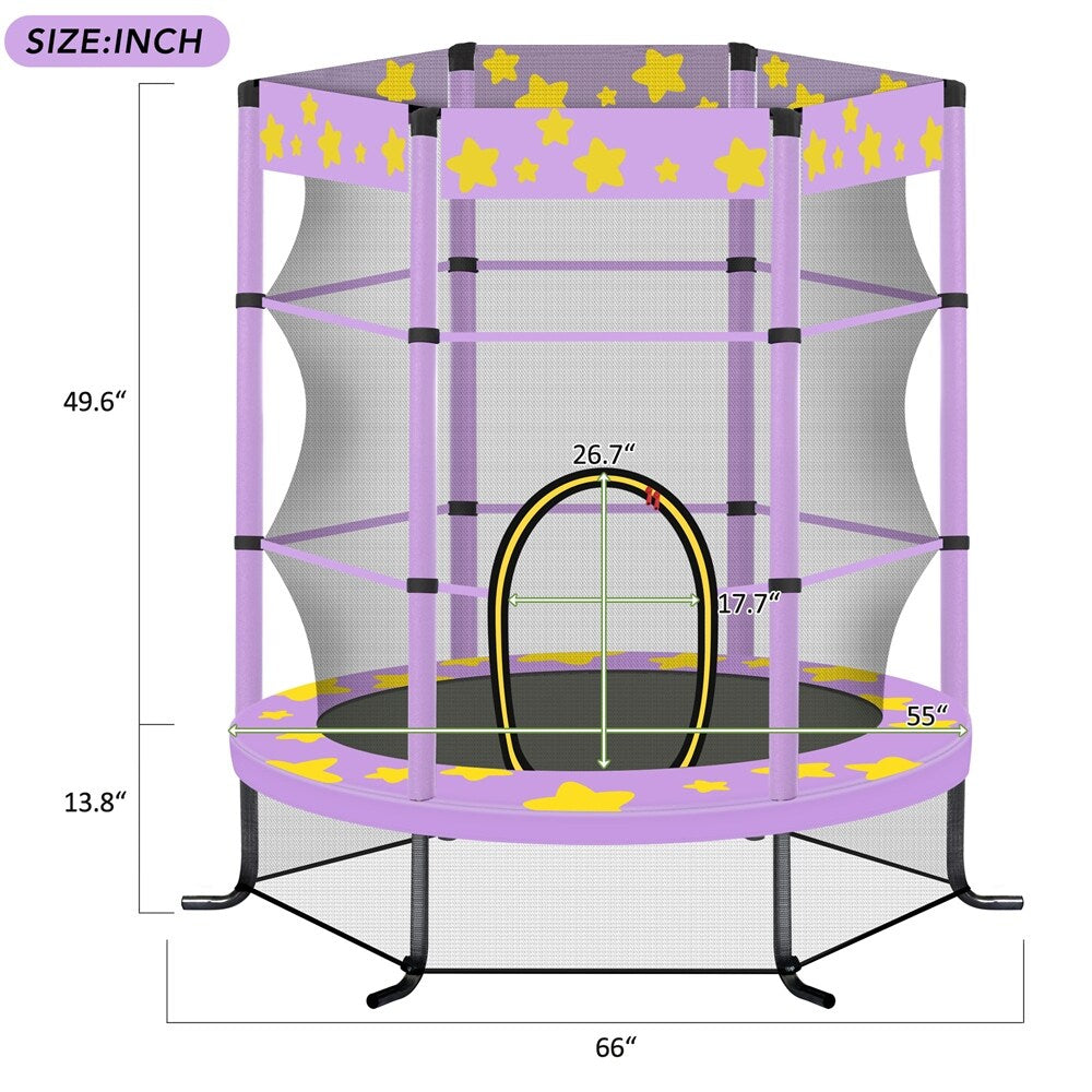 Kids Trampoline with Safety Enclosure Net,Outdoor Indoor Trampoline