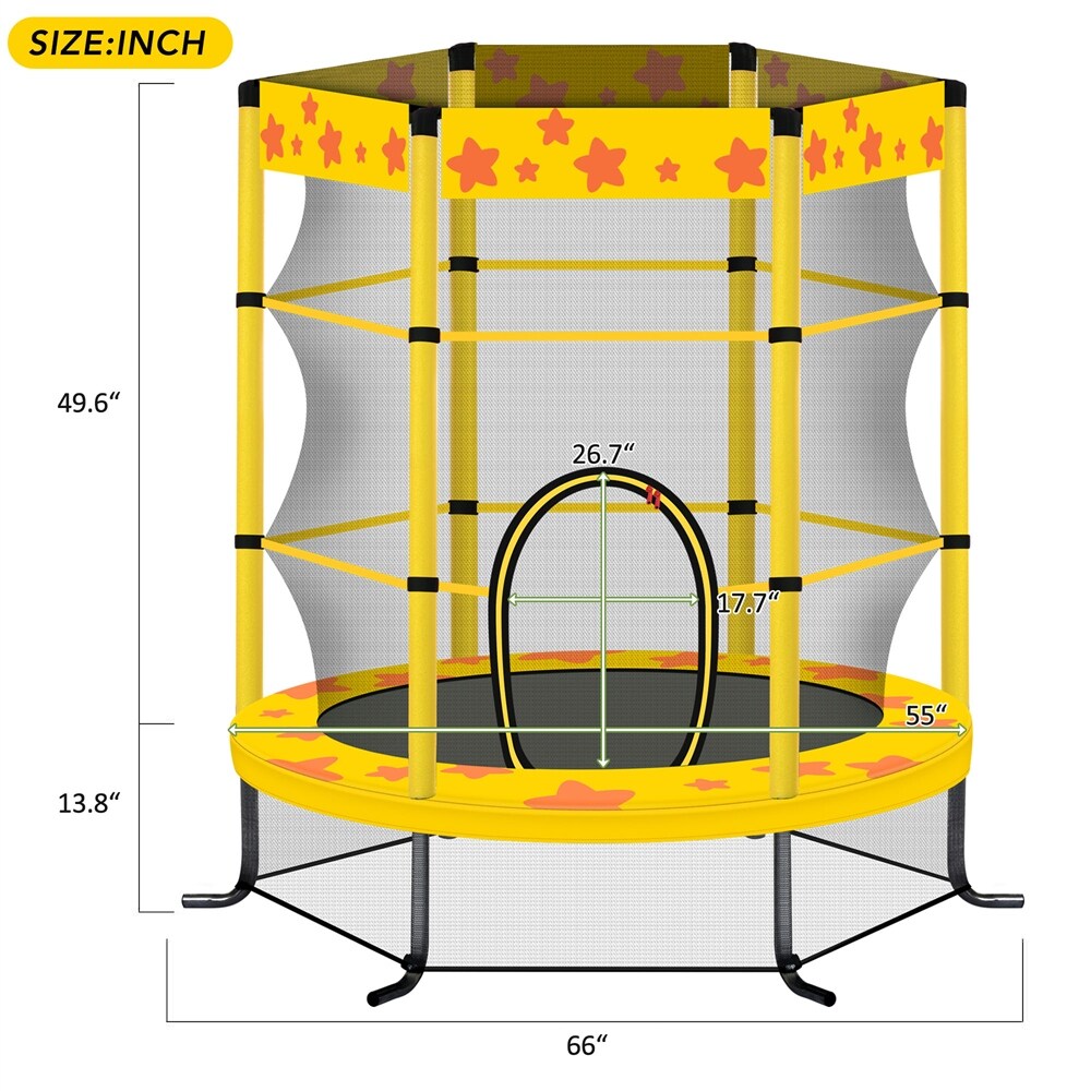 Kids Trampoline with Safety Enclosure Net,Outdoor Indoor Trampoline