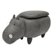 Kids Upholstered Hippo Ottoman with Storage