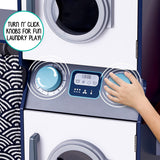 Kids Washer and Dryer Playset, Wooden Pretend Kids Laundry Playset